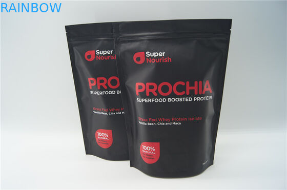 Custom Aluminum Foil Recycled Stand Up Zipper Pouch Bags Whey Protein Packaging