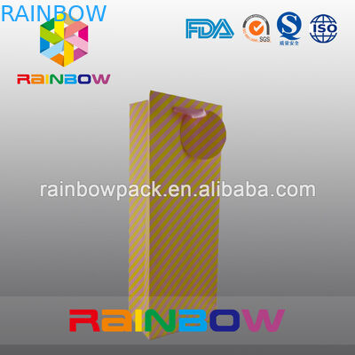 Take Away Fast Food Paper Bag Packaging , Bread Flat Bottom Pouches Grease Proof