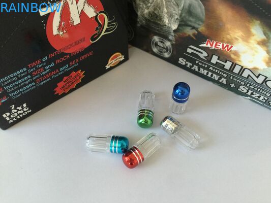 Metal Cap Colorful Plastic Pill Bottles For FX 9000 / Rhino 7 / SWAG Capsule Bullet