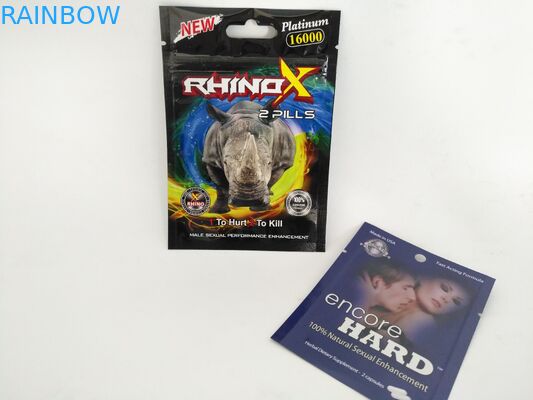 Custom printing mylar foil three side sealed k pouch bags for capsule packaging