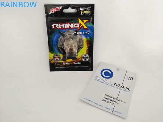 Custom printing mylar foil three side sealed k pouch bags for capsule packaging