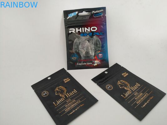 3 Side Seal Pill Packaging Pouch Bags Tear Notches For Encore Hard Capsule Powder