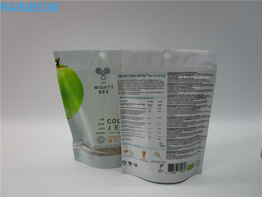 Stand Up Customized Canabis Bags With Clear Window / Gummy Zipper Sachet Tear Notch