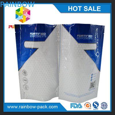 Customized logo Printed aliminum foil stand up zip lock bags protein powder packaging 1kg