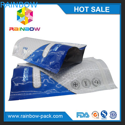 Customized logo Printed aliminum foil stand up zip lock bags protein powder packaging 1kg