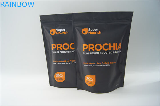 Matt Printed aluminum whey protein powder bag/aluminum foil stand up zipper pouches