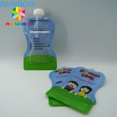 Custom Reusable Liquid Stand Up Liquid Spout Bags Baby Food Packaging Bag