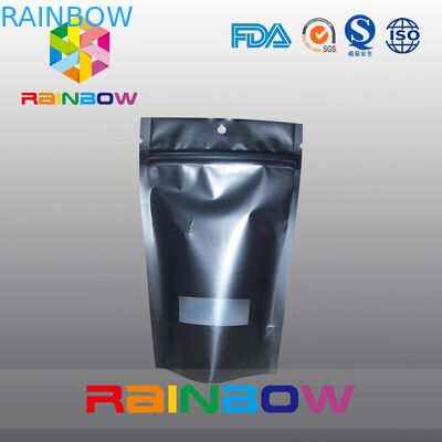 Reusable Matte Black Doypack k Coffee Bag Gravure Printing Moisture Proof