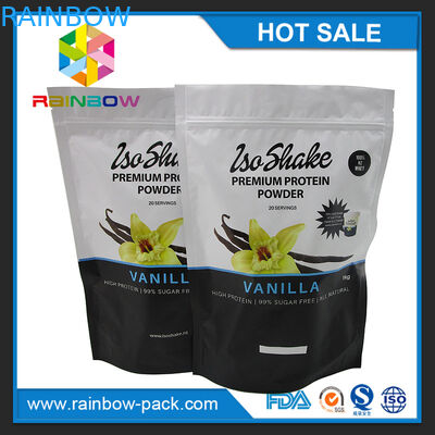 matte finish aluminum foil Stand up resealable nutrition supplements protein powder packaging