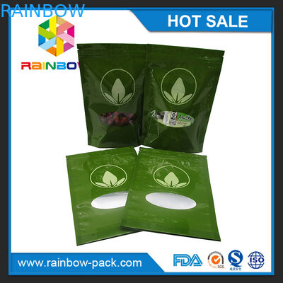Resealable aluminum foil  Stand up k bag with clear window for tea packaging