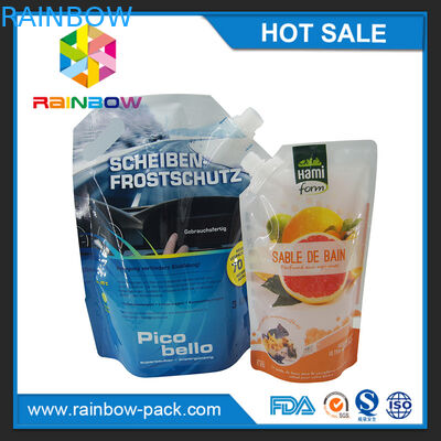 Resealable Plastic Pouches Packaging Printed Liquid Stand Up Spout Pouch With Zipper