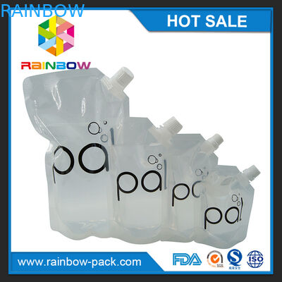 4oz / 8oz / 16oz transparent stand up wine pouch with BPA free spout