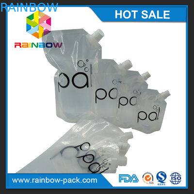 4oz / 8oz / 16oz transparent stand up wine pouch with BPA free spout