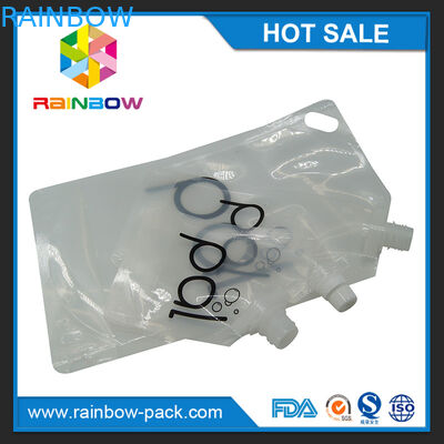 4oz / 8oz / 16oz transparent stand up wine pouch with BPA free spout