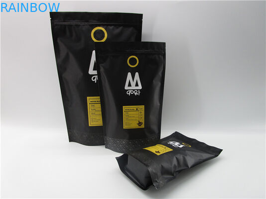 Matt Flat bottom aluminum foil 500g coffee bag with zipper and air valve