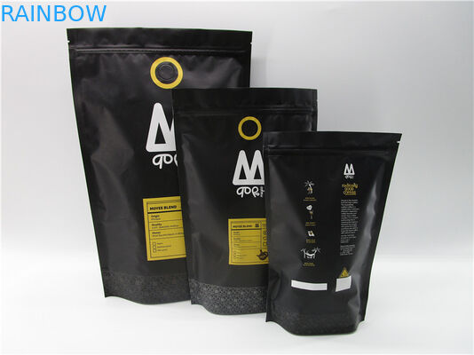 Matt Flat bottom aluminum foil 500g coffee bag with zipper and air valve