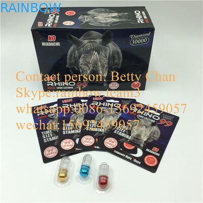 Male Enhancement Pill 3D Blister Packaging Card For Purple Rhino 99 30000 / Rhino 69 35000