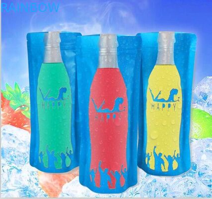 Clear Printed Summer Drink Plastic Pouches Packaging With 400ml 500ml 600ml