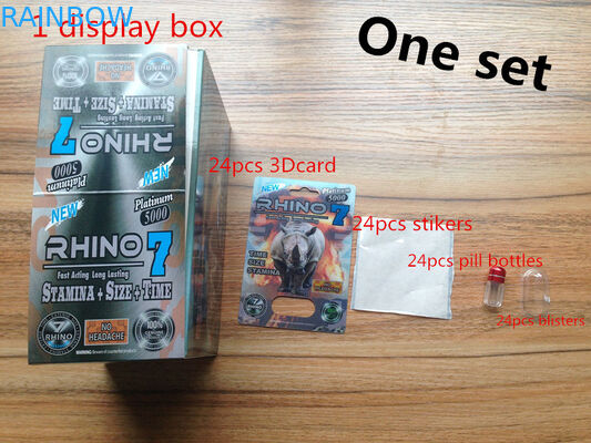 Reusable Moisture Proof Plastic Pill Bottles For Rhino 7 Male Enhancement Pills Packaging