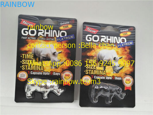 Rhino King USA Sex Pills Packaging / Go Rhino Pill Case / Rhino 7 Plastic 3D Card