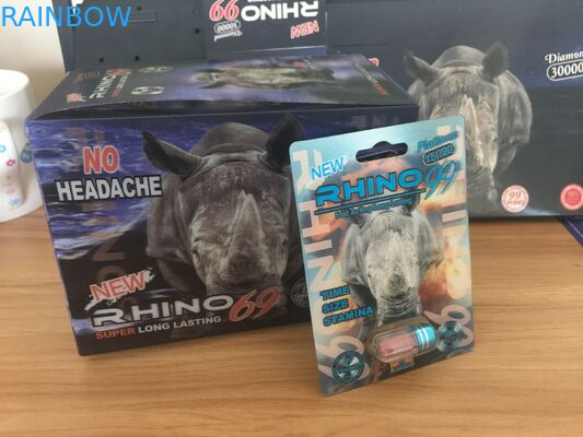 Hot sale Rhino Male Enhancement Pills Packaging Card And Display Box with 3D effect