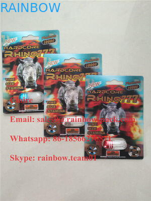 Newest 3D printed male enhancement pill plastic fold card Rhino 25 / Crazy Rhino 50k blister packaging