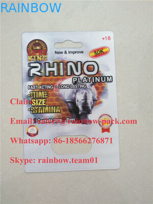 Top-rated Rhino sex pill 3d packing / Male enhancement pill packing card / 3d blister packing card