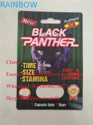 Black Panther 15000 / 12000 Capsule Blister Paper Card / Male Sexual Performance Enhancement Pill Package