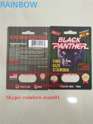 Black Panther 15000 / 12000 Capsule Blister Paper Card / Male Sexual Performance Enhancement Pill Package