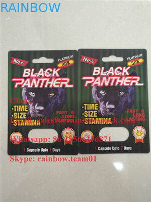 Black Panther 15000 / 12000 Capsule Blister Paper Card / Male Sexual Performance Enhancement Pill Package