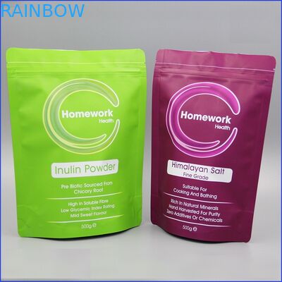 Matte White Doypack Plastic Pouches Packaging Zipper Top Plastic Coffee Bag With Valve