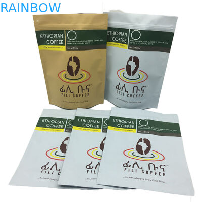 Matte Finish Foil Lined Stand Up Zipper Packaging Bag 500g Coffee Bag