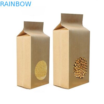 Self Standing Side Gusset 250 Gram Customized Paper Bags Supar Packaging With Window