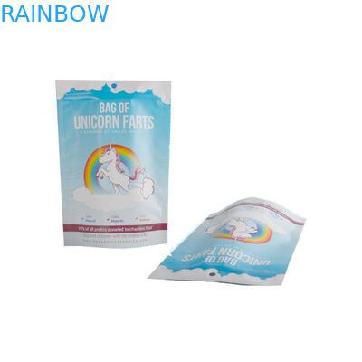 Laminated Plastic Alumimum Foil Pouch Packaging k White Blue Shinny