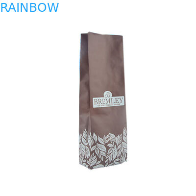 Flat Bottom Food Grade Eco Friendly Stand Up Pouches Coffee Packaging Degassing Valve