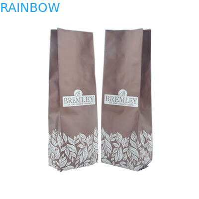 Flat Bottom Food Grade Eco Friendly Stand Up Pouches Coffee Packaging Degassing Valve