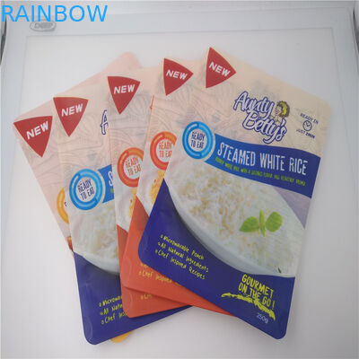Rice Plastic Packaging Bags For Food , Granola Custom Printed Stand Up Pouches