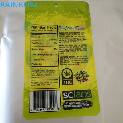 Cbd Thc Fudge Seeds Heat Sealable Plastic Bags , Aluminum Foil Sachet For Cbd Gummy