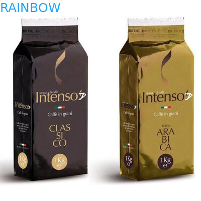 Side Gusset Resealable Plastic Coffee bags Aluminum Foil Coffee Bean Packaging Bags With Valve 1kg