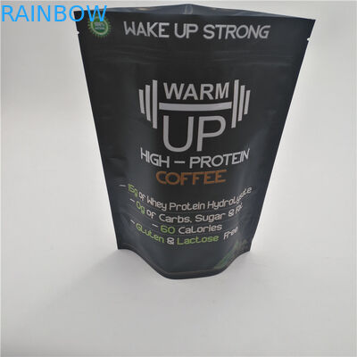 reusable matt black stand up pouch Plastic Pouches Packaging for coffee bean