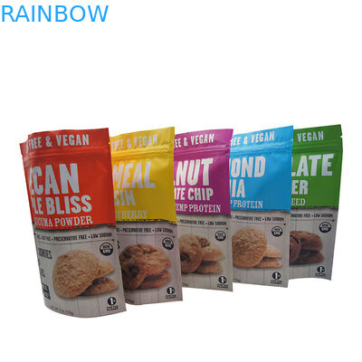 Stand Up Zipper Bag Plastic Pouches Packaging For Chocolate Chip Cookies Biscuit