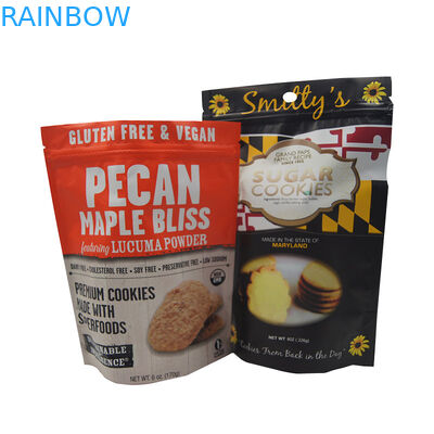 Stand Up Zipper Bag Plastic Pouches Packaging For Chocolate Chip Cookies Biscuit