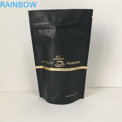 Private Label Gold Logo Aluminum Foil Lined Plastic Pouches Packaging Bag With Valve