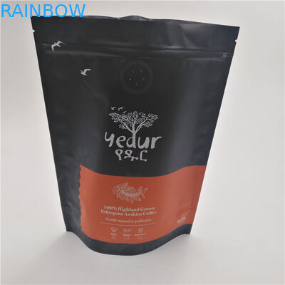 Custom Printed stand up Foil Laminated Black Mylar k Bags for sanck candy coffee cookie