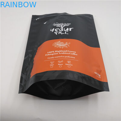 Custom Printed stand up Foil Laminated Black Mylar k Bags for sanck candy coffee cookie