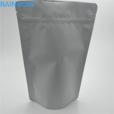1lb Matte White Plastic Resealable Stand Up Coffee Pouch With Valve