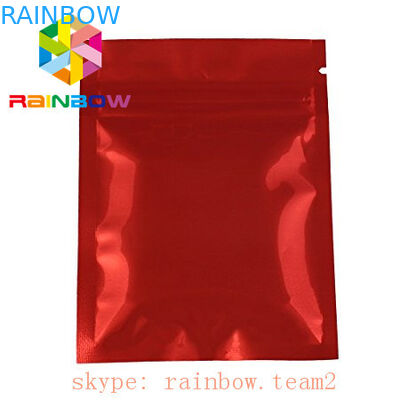 Pink Metallic Foil Mylar Zip Lock Three Side Sealed Flat Food Pouches Chia Seed Packaging