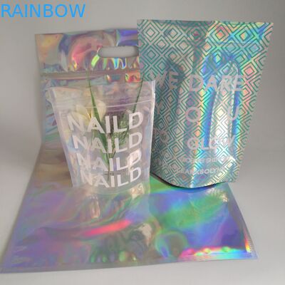 Plastic Snack Food Packaging Holographic Tear Notch Mylar Bag Laser Line