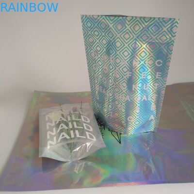 Zip Lock Plastic Pouches Packaging / Holographic Mylar Plastic Bag Laser Printed