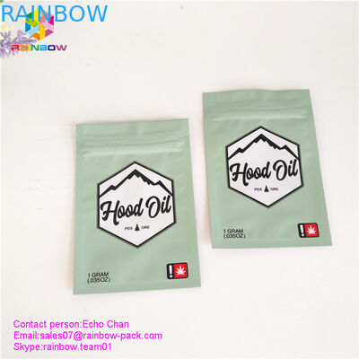 1 gram CBD oil / Hood oil Plastic Pouches Packaging 3 side sealed k mylar bag